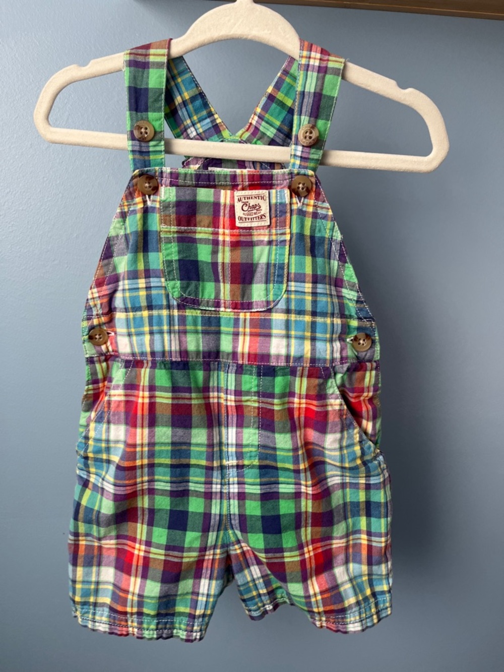 Chaps Kids Plaid Cotton Overalls - Multicolor